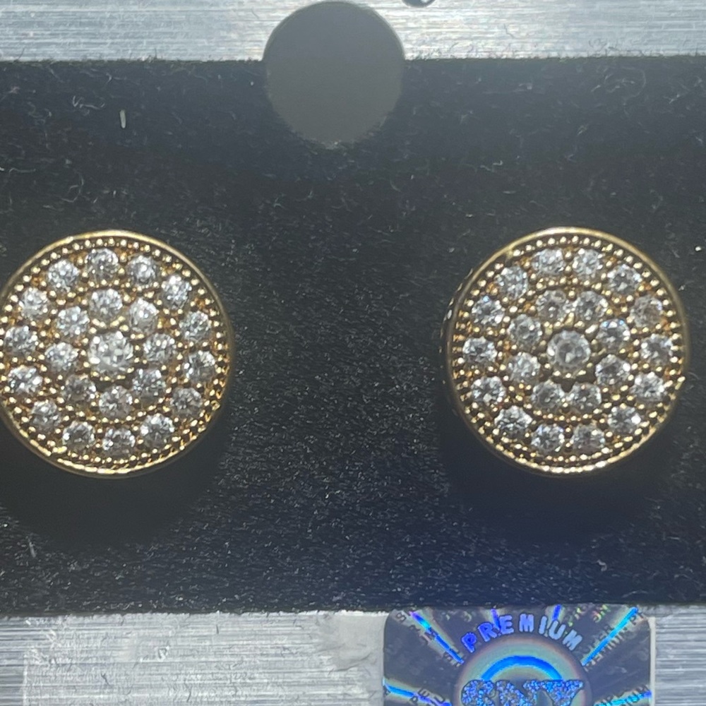 Iced Out Diamond Round Earrings